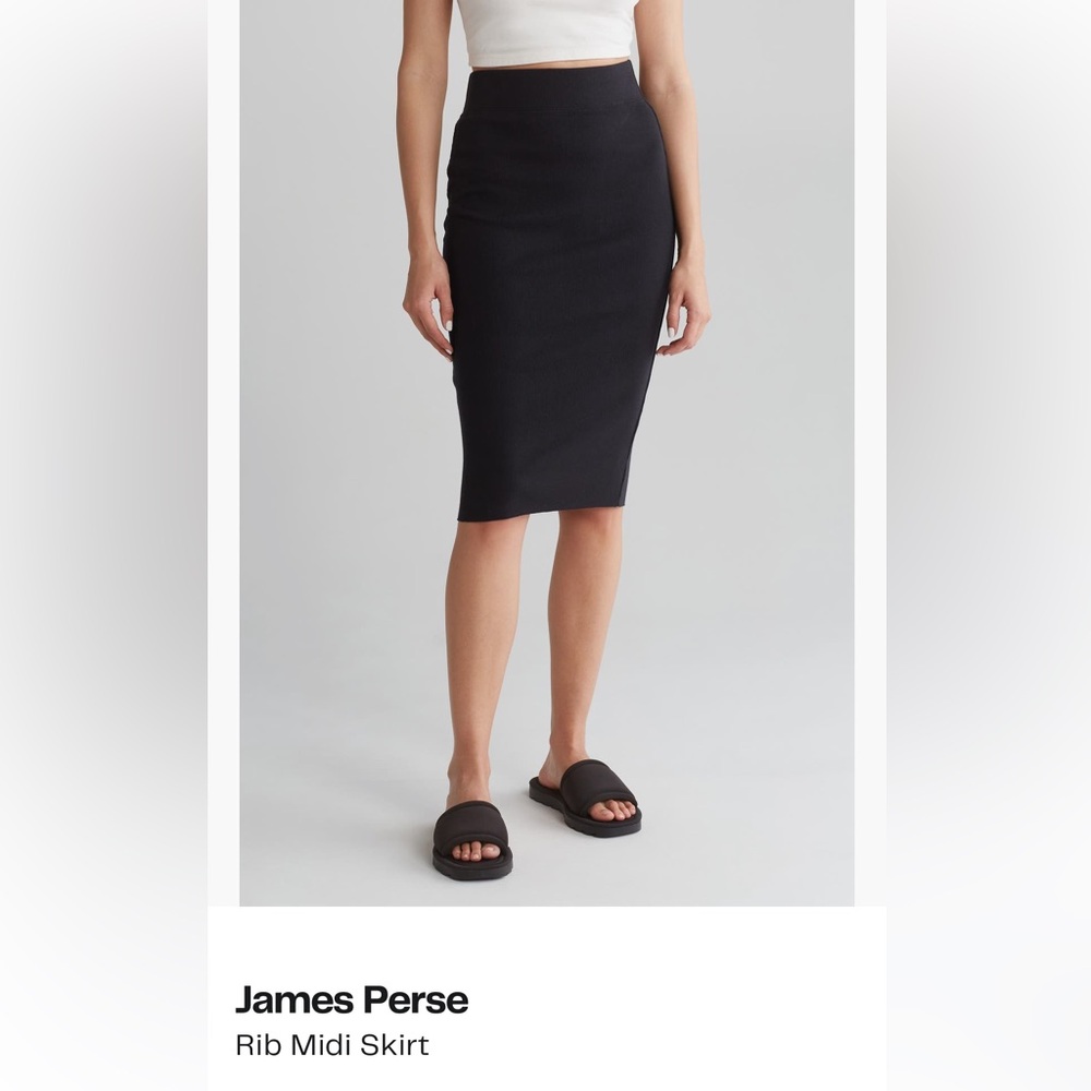 James Perse Ribbed Midi Skirt. Size 3 (8-10)